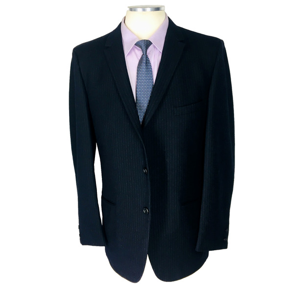 42L Kilpatricks Omaha 1950/60s Vintage 2 Button Pure Wool Blazer Jacket Black